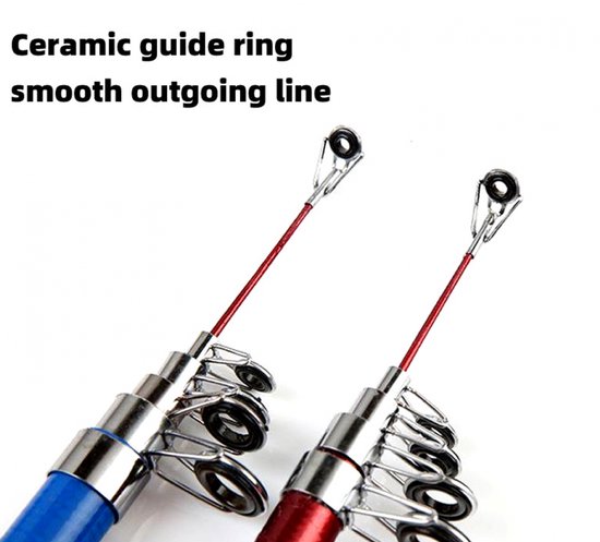 Vishengel Set Voor Beginners - Vishengelset Compleet - Hengelset - Vishengel+Accessoires - Duurzaam - Met draagtas - Hengel van 1.8 M Inschuifbaar - Cadeau - Complete Hengelset - Geschikt Voor Kamperen, Wandelen, Reizen of Picknicks - Blauw van Merkloos — afbeelding 2