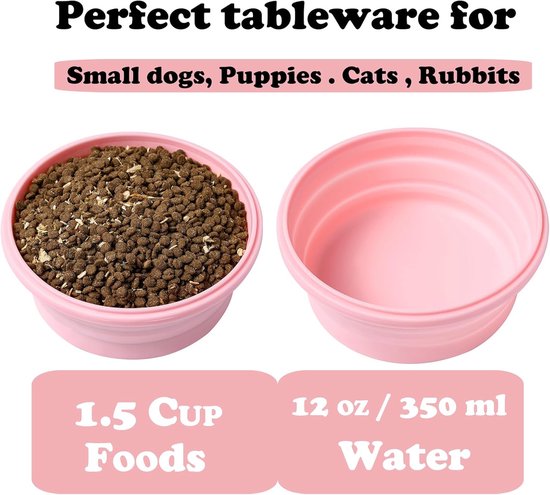 Opvouwbare hondenbak voor reizen, draagbare waterbak voor honden en katten en huisdieren, opvouwbare voerbak voor reizen, kamperen, wandelen (wit, 2900 ml