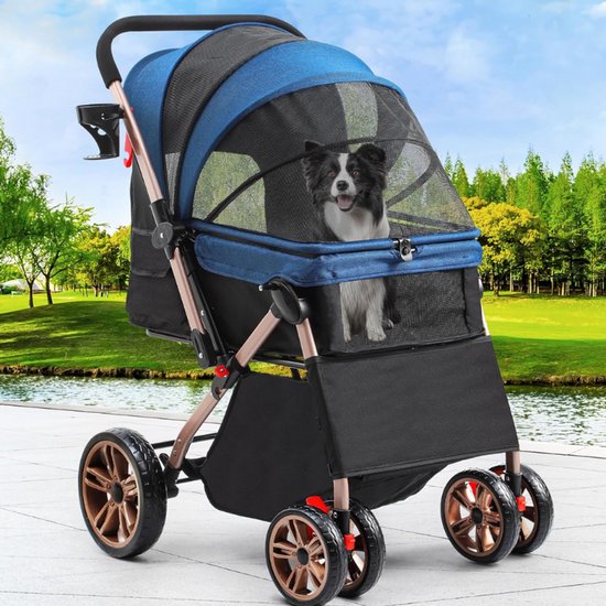 3-in-1 hondenbuggy, opvouwbaar, tot 20 kg, voor honden en katten, met