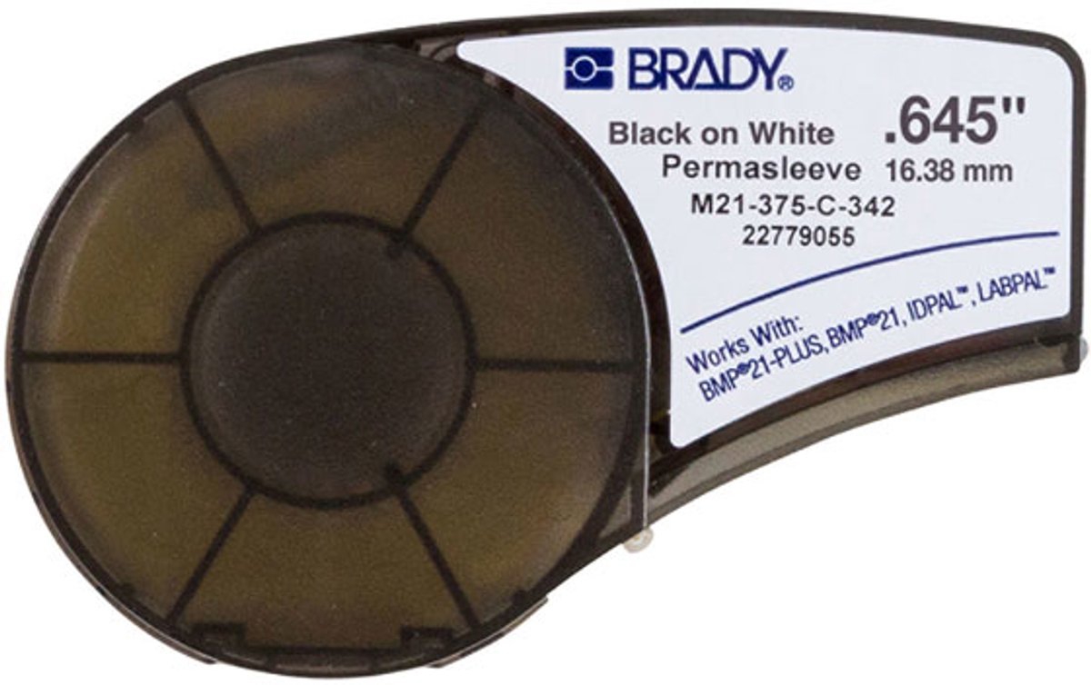 Brady M21-375-C-342, Zwart, Polyolefine, Thermo transfer, Mat, Rechthoek, -55 - 135 °C