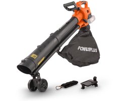 Dual Power Accu-bladblazer POWDPG75270 - Bladblazer op batterij van 40 V, 3-in-1: versnipperen, blazen en zuigen, maximale luchtsnelheid van 210 km/h, met 45 L opvangzak, zonder accu en lader