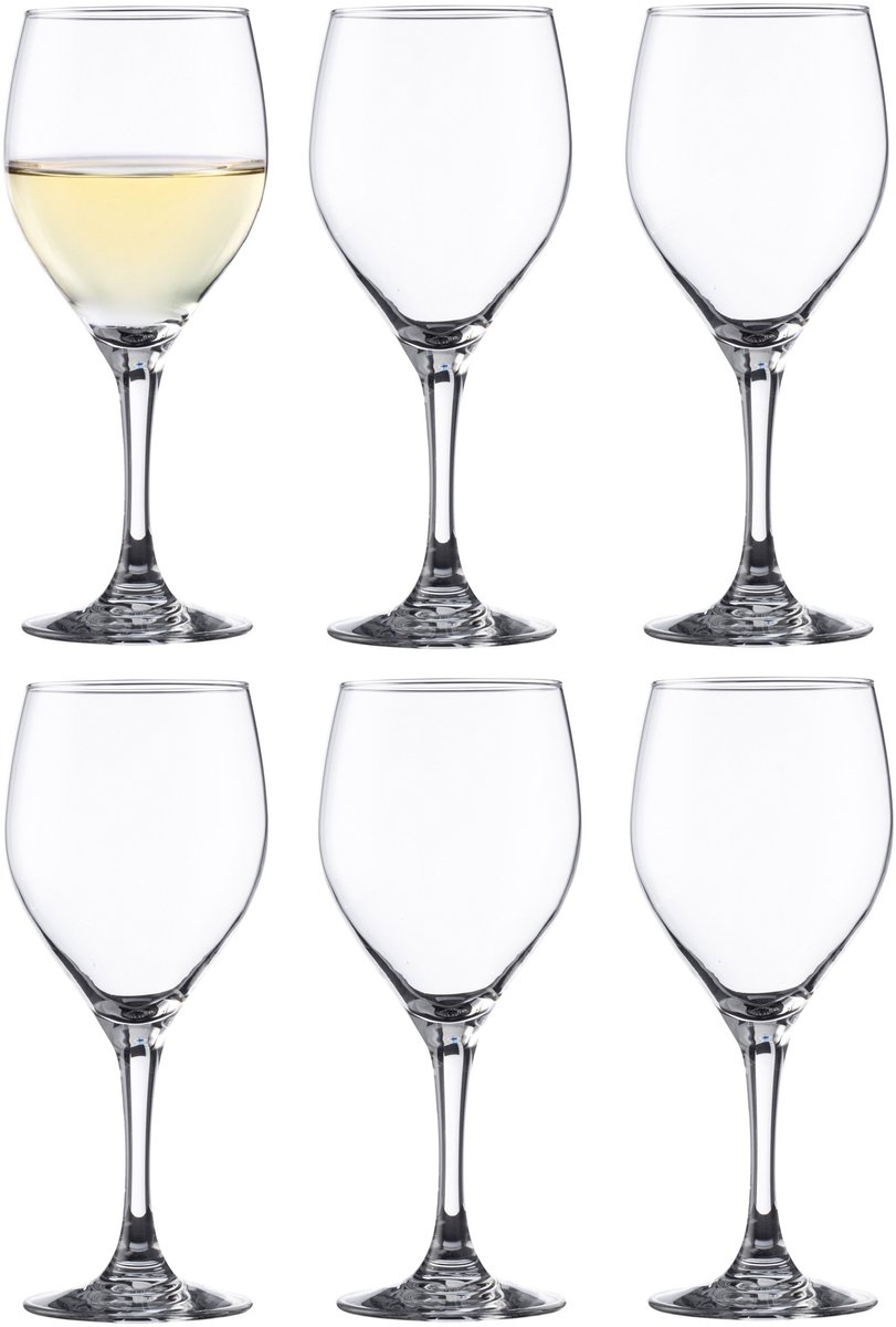 Vicrila wijnglazen Vintage - 6x stuks - voor rode en witte wijn - 320 ml - 19 x 8 cm - transparant - Horeca kwaliteit - Hard glas
