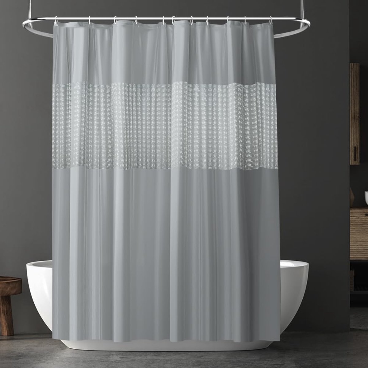 Ibenzoa® en Stijlvol Douchegordijn met Schimmelwerende en Waterdichte Eigenschappen, 180 x 180 cm, Inclusief 12 Ringen