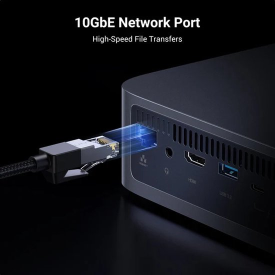 Ugreen NASync DXP480T Plus - 4-bay NVMe NAS-systeem - USB-C - 2,5 GbE - Zwart​ van Merkloos — afbeelding 5