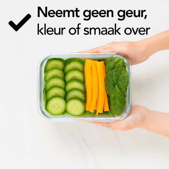 Boîtes de conservation en Glas Aviro - Lot de 10 - Contenants Prep de repas - Compatibles avec le congélateur, le micro-ondes et le four - Sans BPA - Hermétiques - 1 L