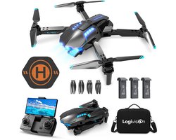 Logivision X6 Drone - Drone met 4K Camera - Mini Drone - Drones - Voor Kinderen/Volwassenen - Tot 90 Minuten Vliegen - Inclusief Opbergtas, Landing Pad, 3 Batterijen