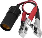 LANMINGLEL Aansteker batterijadapter 18AWG 12V aansteker sigarettenbus voor batterij alligator clips voor auto elektronische apparaten 2 stuks (0,4 m