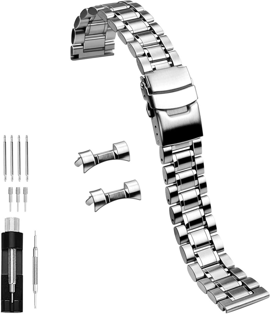 Allecto Premium - Roestvrijstalen horlogeband voor mannen en vrouwen - Zilver - 22 mm - Met snelsluiting - Vervangende band