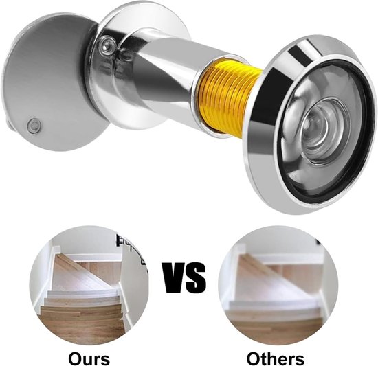 RFWR® Deurspion 220° groothoek met inkijkbescherming, instelbare lengte en optische glazen lenzen voor 40-60 mm dikke deuren van Merkloos — afbeelding 2