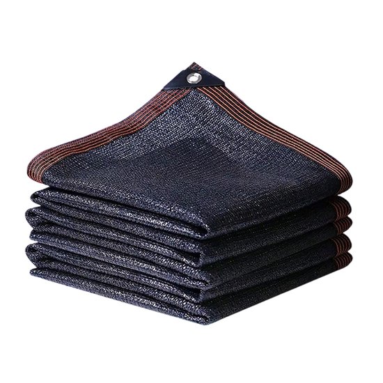 Schaduwnet - 3x5m duurzaam gaasdoek voor zonwering met ogen en versterkte randen - voor kasplanten, buitentuinen, terrassen en gazons - zwart - 1 stuk