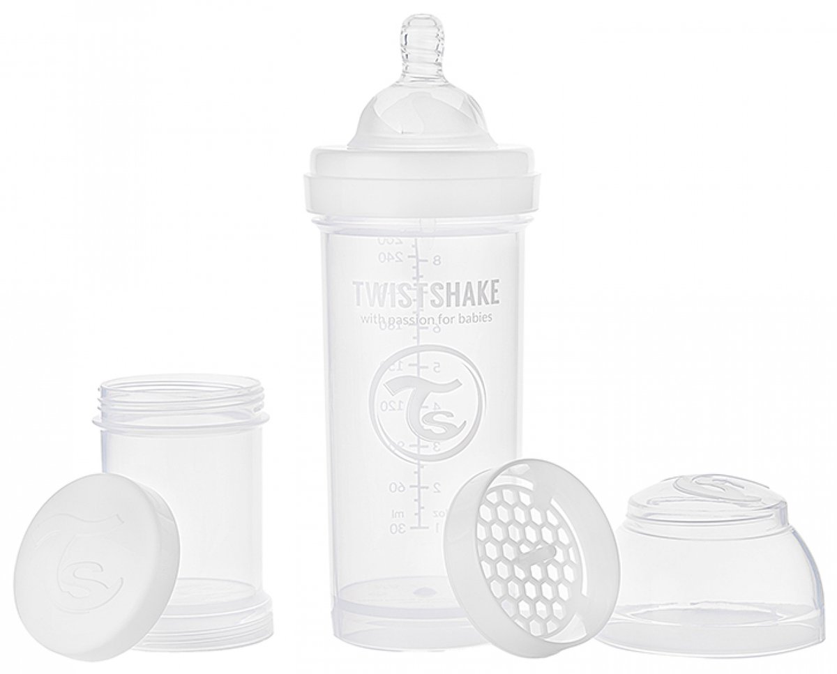 Goedkoopste Drinkflesje Antikoliek 260 ml - Wit | Twistshake