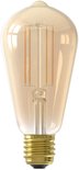 Gouden retro ledlamp met zichtbare filamenten en E27 fitting.
