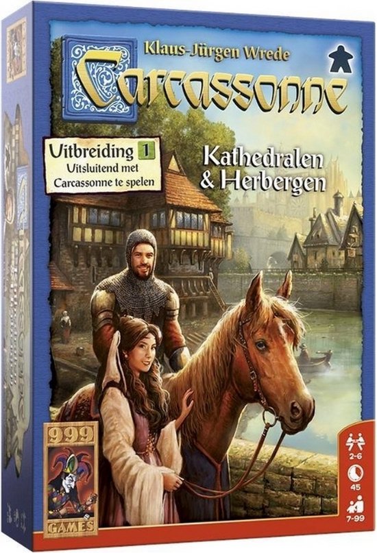 Thumbnail van een extra afbeelding van het spel Spellenbundel - 2 Stuks - Carcassonne De Draak, De Fee en De Jonkvrouw & Kathedralen en Herbergen