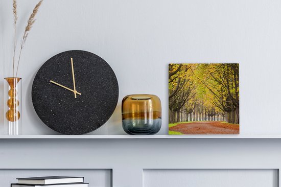 Tableau sur toile Châtaigniers en automne - 20x20 cm - Décoration murale