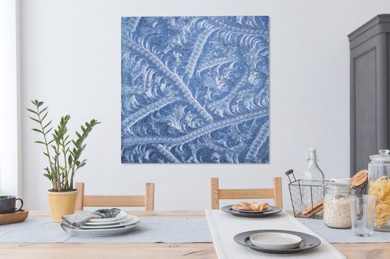 Tableau Toile Flocons de Glace La Reine des Neiges - 90x90 cm - Décoration murale