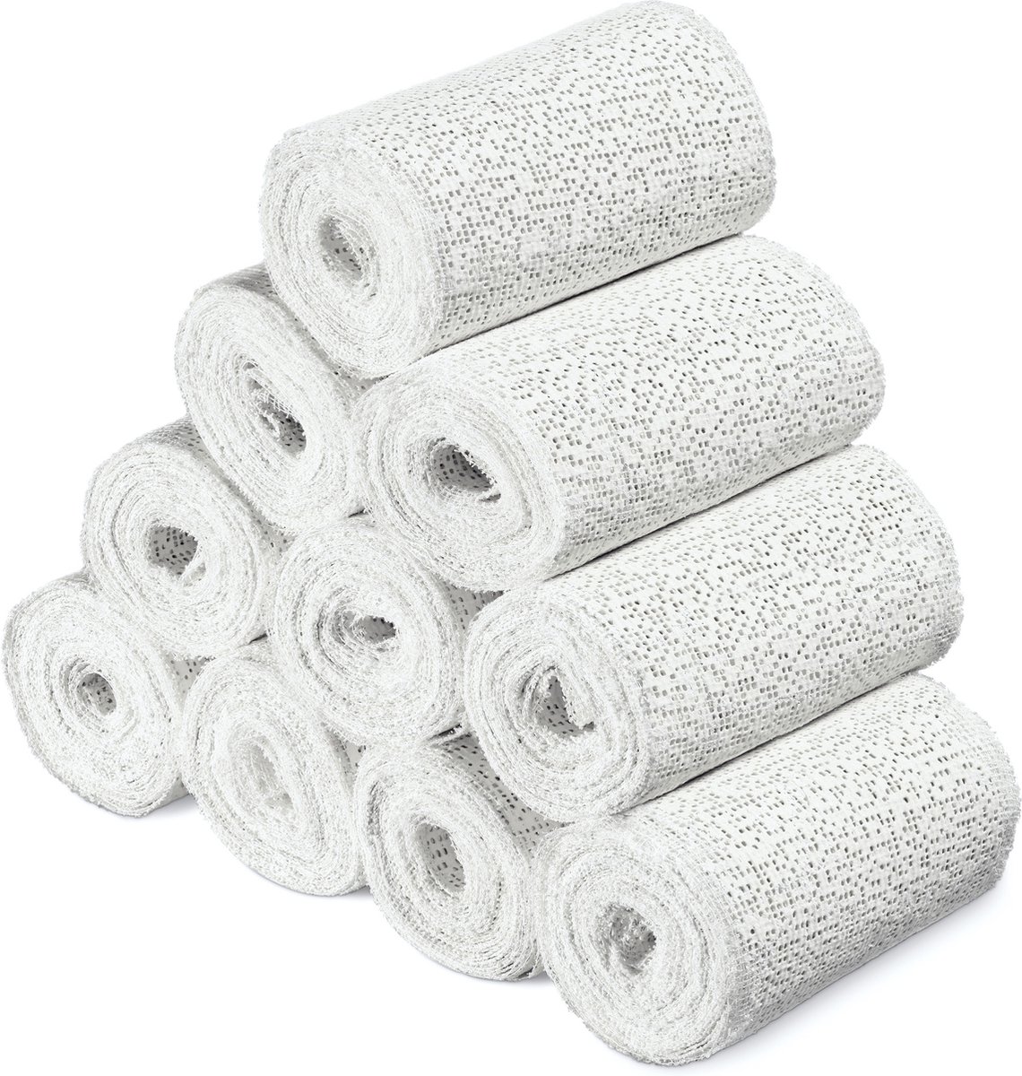 Goedkoopste Navaris gipsverband kit - Huidvriendelijk gipsbuik pakket - Voor kunst, handvaardigheid, modelbouw en mallen - Set van 10 rollen - 3 m x 10 cm