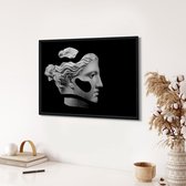 Akoestische panelen - Geluidsisolatie - Akoestische wandpanelen - Akoestisch schilderij AcousticPro® - paneel met antieke beeldhouwkunst - Design 125 - Basic - 90x60 - zwart- Wandd