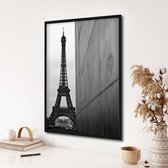 Akoestische panelen - Geluidsisolatie - Akoestische wandpanelen - Akoestisch schilderij AcousticPro® - paneel met de Eiffeltoren - design 143 - Basic - 70X100 - zwart- Wanddecorati