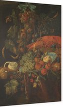 Stilleven met vruchten en een kreeft, Jan Davidsz. de Heem - Foto op Dibond - 60 x 90 cm