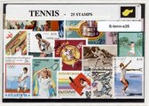 Tennis – Luxe postzegel pakket (A6 formaat) : collectie van 25 verschillende postzegels van tennis – kan als ansichtkaart in een A6 envelop - authentiek cadeau - kado - geschenk -