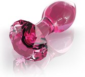 Pipedream – Glazen Buttplug met Diamanten Edelsteen als Stop 9 cm Verwarmbaar – Roze