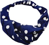 Haarband Twist Stippen Print Donker Blauw