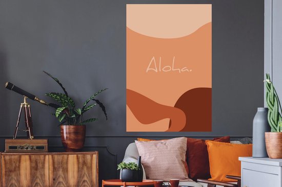 Stickers muraux - Film autocollant - Été - Citation - Aloha - 80x120 cm - Film adhésif - Stickers muraux Chambre d'enfant - Papier peint autocollant
