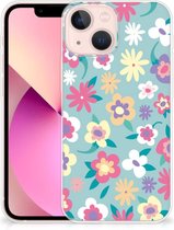 Leuk TPU Back Case geschikt voor iPhone 13 mini GSM Hoesje met Tekst Flower Power