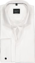 VENTI modern fit overhemd - mouwlengte 72 cm - dubbele manchet - wit - Strijkvrij - Boordmaat: 39