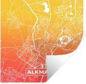 Stickers muraux - Plan de la ville - Alkmaar - Oranje - Jaune - 50x50 cm - Feuille adhésive - Carte