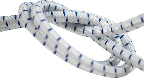 Afdekzeilwinkel - Elastisch koord 8mm blauw-wit gestreept op rol - 10 meter — afbeelding 2