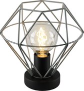 Olucia Jochem - Industriële Tafellamp - Metaal - Grijs;Zwart