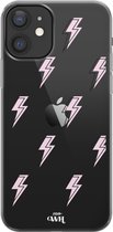 Thunder Pink - iPhone Transparant Case - Transparant hoesje geschikt voor de iPhone 12 hoesje - Doorzichtig hoesje geschikt voor iPhone 12 case - Shockproof hoesje Thunder Pink