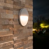 HOFTRONIC Gary - LED Wandlamp - Rond - Mat Grijs - 6 Watt 3000K Warm wit - Dimbaar - IP54 Waterdicht - Geschikt als Wandlamp Buiten en Binnen - Trappenhuisverlichting - 3 jaar garantie