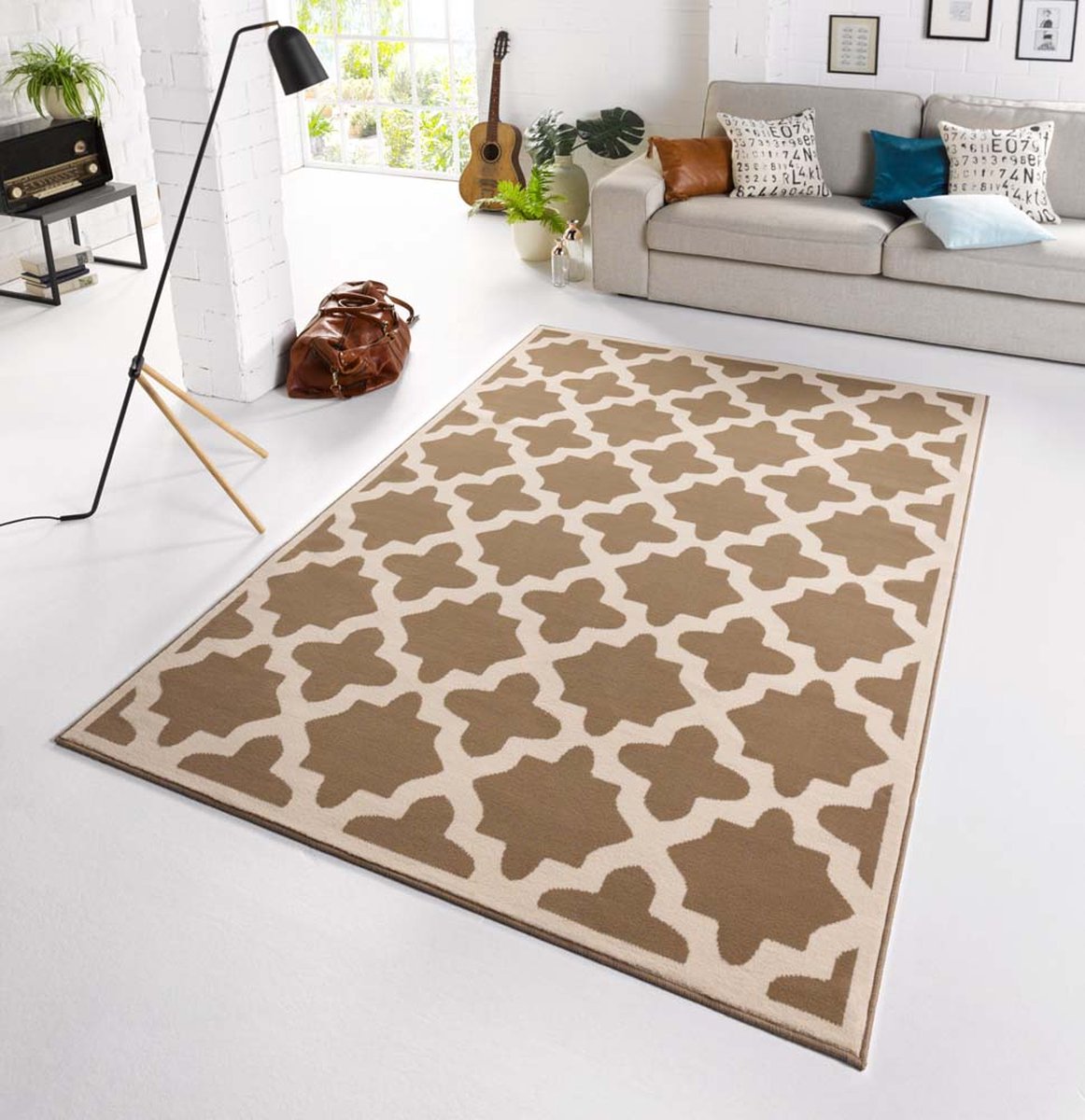Design vloerkleed - Noble taupe/crème 140x200