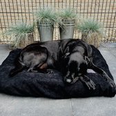 Mijn Bikkel The Home Collection- The Original- Ribstof hoeslaken zwart voor hondenkussen - Large - 80x120 cm