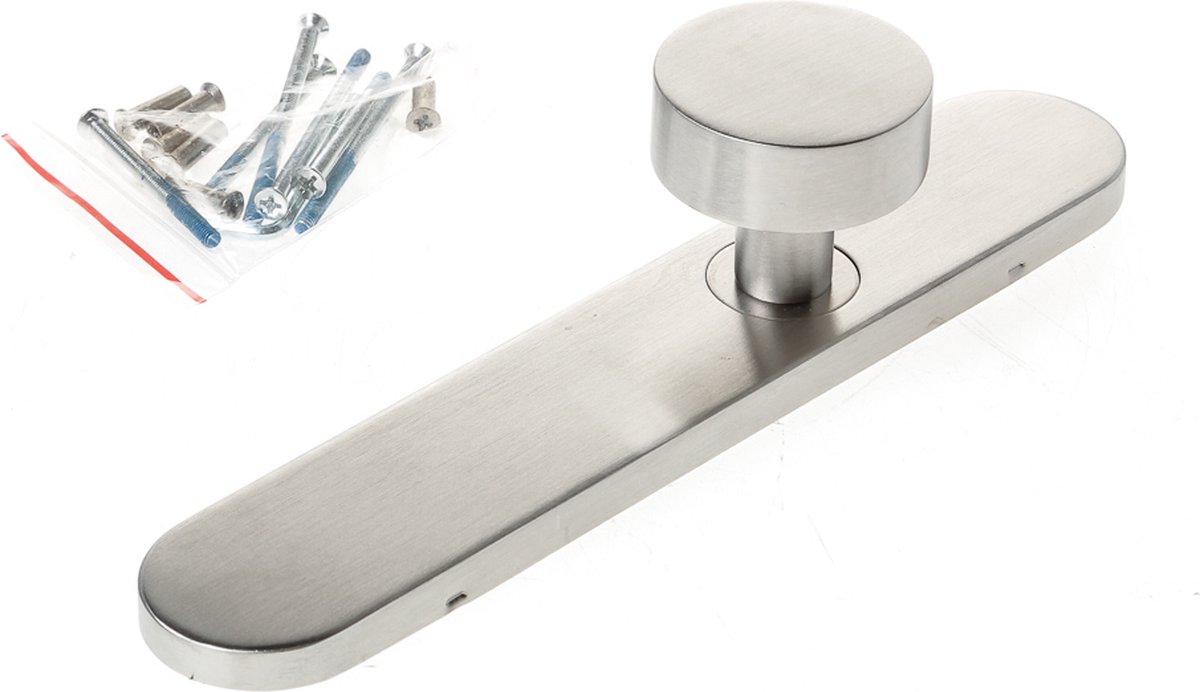 Knopschild bolmodel roestvaststaal blind 45x245mm afgerond 37-42mm