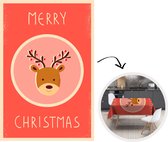 Kerst Tafelkleed - Kerstmis Decoratie - Tafellaken - Rendier - Quotes - Kerst - Merry christmas - Rood - Vintage - 130x200 cm - Kerstmis Versiering