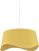 Trommel hanglamp met golfeffect - Perkaal - H 21 x Ø 46 cm - Mosterd