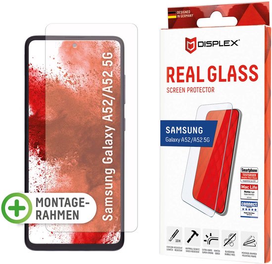Displex Screenprotector Geschikt voor Samsung Galaxy A53 / A52 (4G) / A52s / A52 (5G) - Displex Real Glass 2D