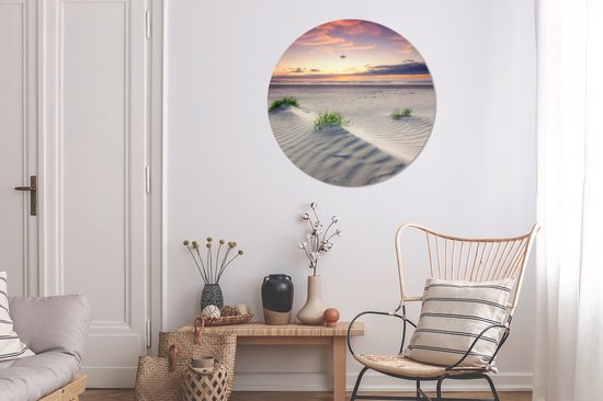 WallCircle - Wall Circle - Wall Circle - Pays- Nederland - Plage - Ciel - Aluminium - Dibond - 90x90 cm - Intérieur et Extérieur