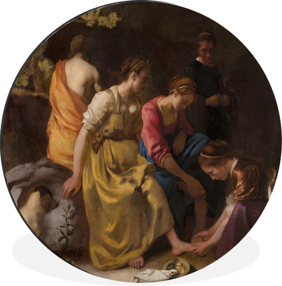 Diana et sa compagnie - Peinture de Johannes Vermeer Cercle mural aluminium ⌀ 30 cm - impression photo sur cercle mural / cercle vivant / cercle de jardin (décoration murale)