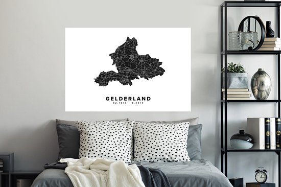 Stickers muraux - Gueldre - Nederland - Carte - 120x80 cm - Film adhésif - Plan de la ville