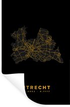 Stickers muraux - Utrecht - Carte - Or - Zwart - 20x30 cm - Feuille adhésive