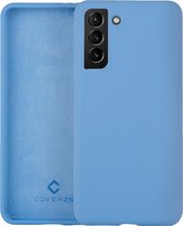 Coverzs Luxe Liquid Silicone case Samsung Galaxy S21 - lichtblauw