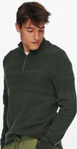 Only & Sons Trui Onsbace High Neck  Half Zip Knit 22020641 Peat Mannen Maat - XS