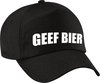 Geef bier tekst petje - zwart - drank - dames en heren - baseball cap - carnaval - foute party kleding