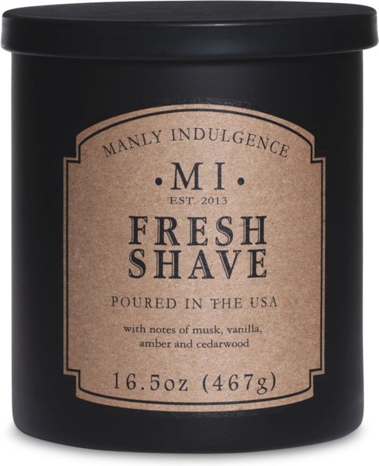 Colonial Candle – Manly Indulgence Classic  - Fresh Shave - 467 gram - Vaderdag cadeau