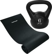 Tunturi - Fitness Set - Fitnessmat 160 x 60 x 0,7 cm - Kettlebell 6 kg