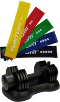 Tunturi - Fitness Set - Verstelbare Dumbbellset 12,5 kg - Weerstandsbanden 5 stuks